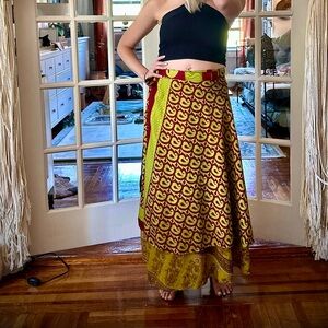 Sari-esque Flowy Wrap Skirt / (dress)
